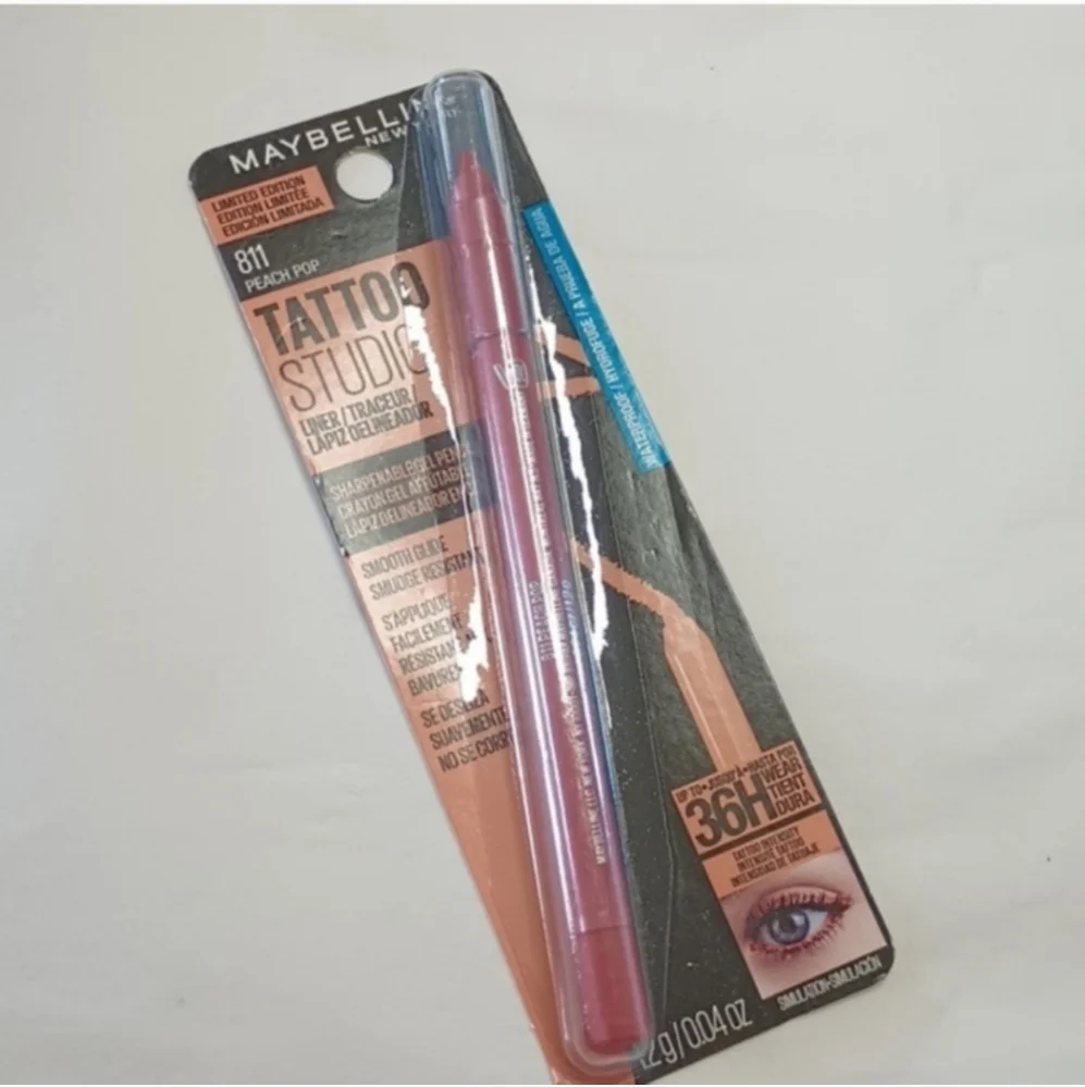25 x MAYBELLINE Tattoo Studio Eyeliner Pencil, 36 Hour 811 Peach Pop